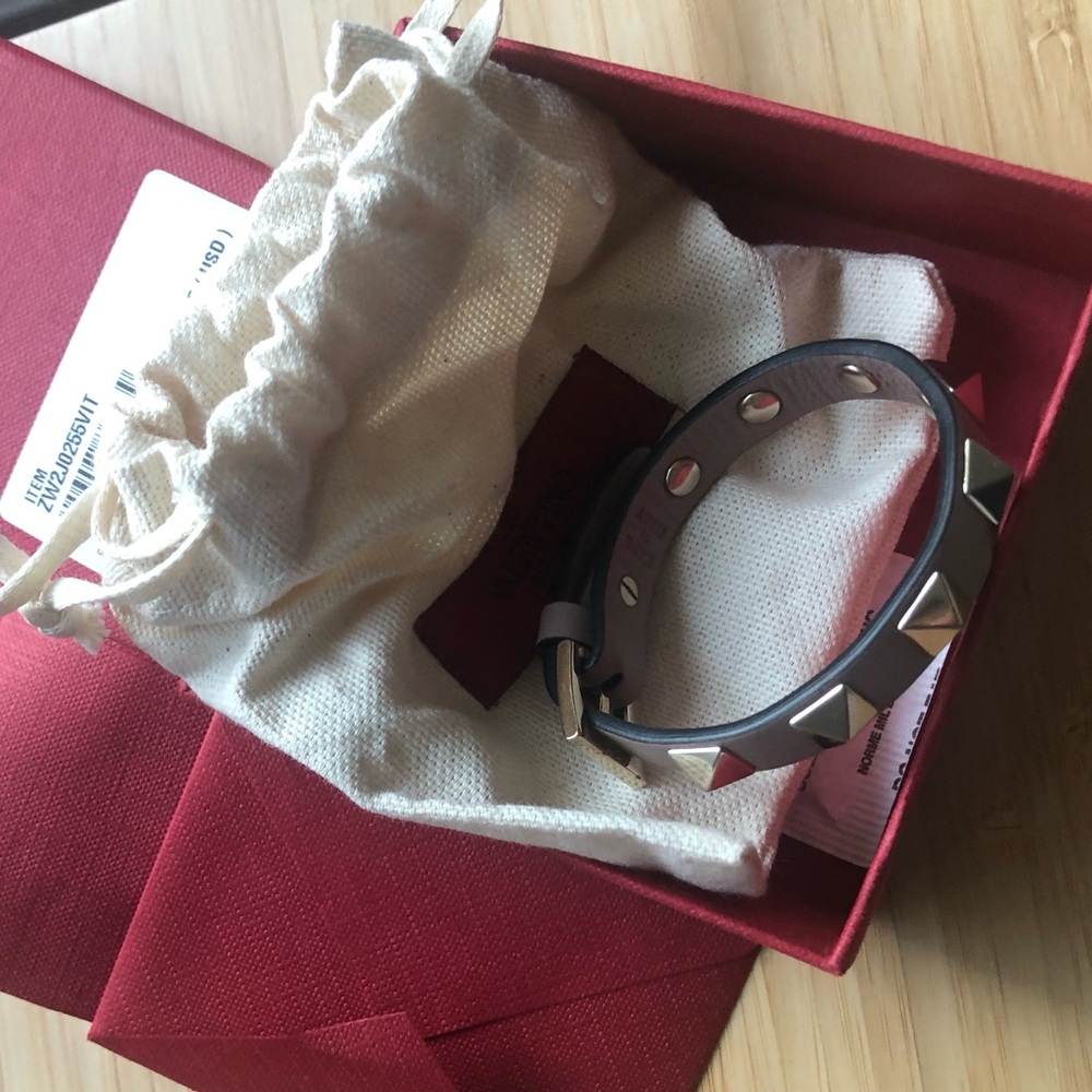 Valentino Stud Leather Bracelet